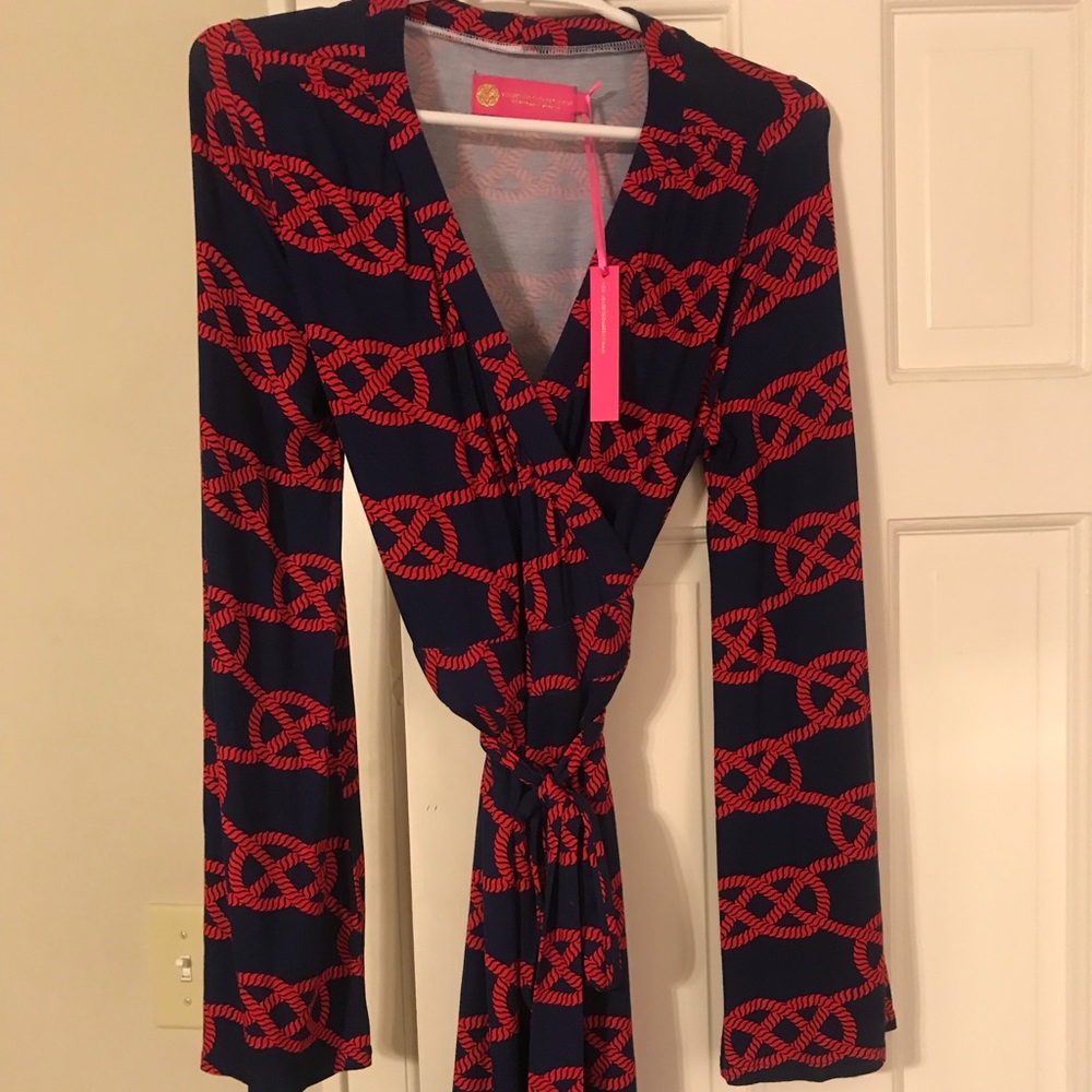 Chain link Wrap Dress by Margaret Josephs